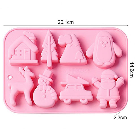 Chocolate Silicone Mold in Pink for Christmas Creations