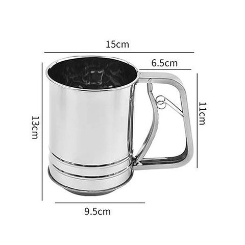 Flour Sifter, Stainless Steel, Fine Mesh, Ergonomic Design