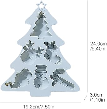 Christmas Tree Chocolate Silicone Mold with Festive Designs