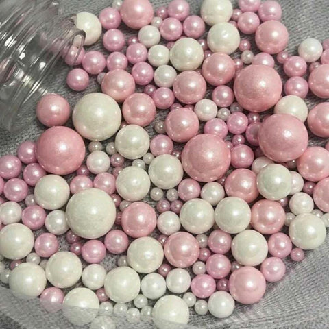 White&Pink Pearl Sugar -Cake Decoration Cupcake& Wedding Shower Party