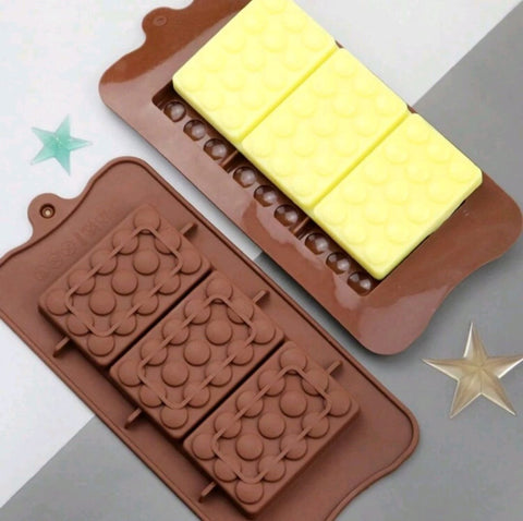 1pc 3-in-1 Rectangle & Circle Chocolate Mold,Easy To Demold