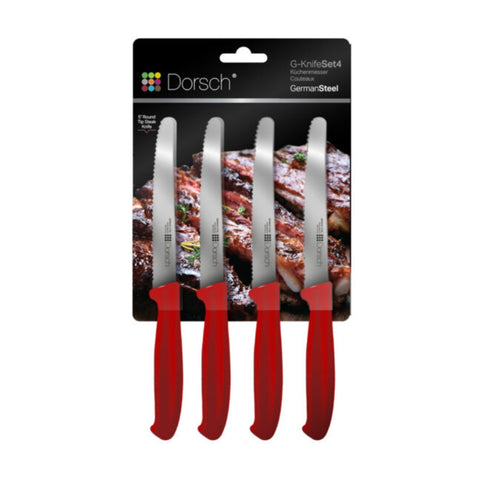 Dorsch Set of 4 Stainless Steel Round Tip Steak Knives