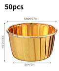 Muffin Cupcake Liners With Oil-proof Paper Tray And Fluted Aluminum Cups, 50pcs