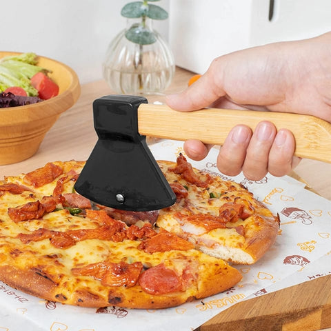 Axe-shaped Pizza Cutter Wheel, Stainless Steel, 18.2cm x 10.2cm