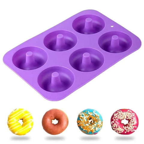 6 Grid Cake Donut Mold, Non-Stick Silicone, High Temperature Resistant