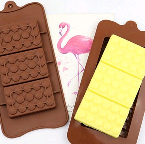 1pc 3-in-1 Rectangle & Circle Chocolate Mold,Easy To Demold