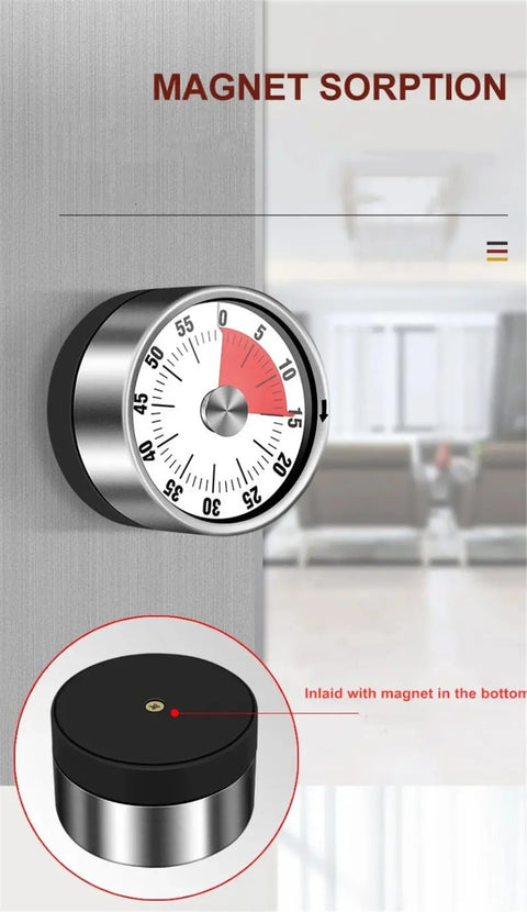 Mechanical Manual Timer with Magnetic Backing Munchies Tools