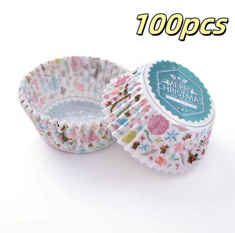 100pcs/Lot Christmas Cupcake Baking Cup-Cake Decorating Kitchen Baking Tools