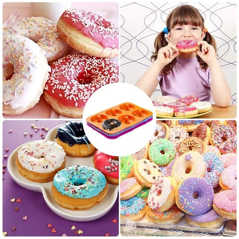6 Grid Cake Donut Mold, Non-Stick Silicone, High Temperature Resistant