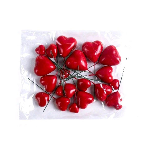 20pcs Heart-Shaped Cake Toppers for Wedding & Valentine's