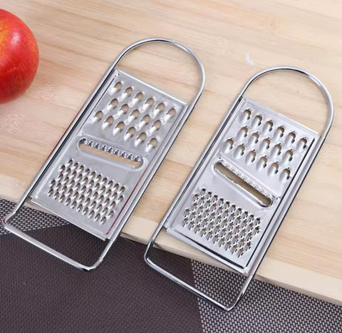 3-in-1 Stainless Steel Multi-Purpose Grater Slicer with Wood Handle
