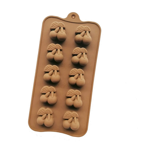 10-Hole Cherry-Shaped Silicone Chocolate Mold