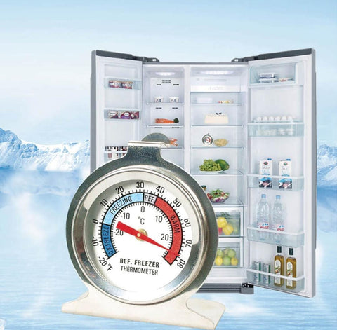 Refrigerator Thermometer Stainless Steel Large Dial