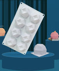 8 Cavity Diamond Polygonal Silicone Cake Mold - Multipurpose Baking Tool