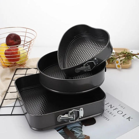 3 Pcs Shape Cake Mold Set, Non-Stick & Leak-Proof Design