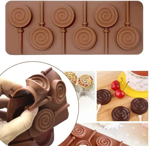 Flower Lollipop Mold for Chocolate Crafting, Non-Toxic Silicone