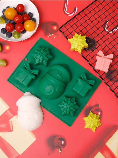 Christmas Series Silicone Cake Mold, Snowman Gift Sock Shaped