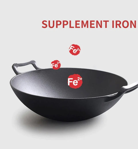 Granite Cast Iron Wok Pan for Versatile Cooking