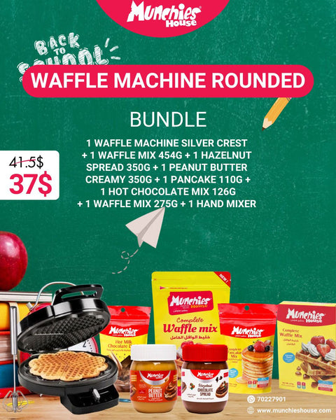 Waffle Machine Round Bundle with Mixes & Spreads