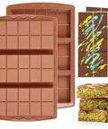 3 Cavities Chocolate Bar Mold - Silicone Square Chocolate Mold