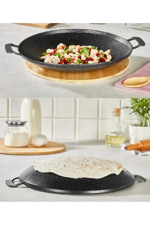 Granite Cast Iron Wok Pan for Versatile Cooking