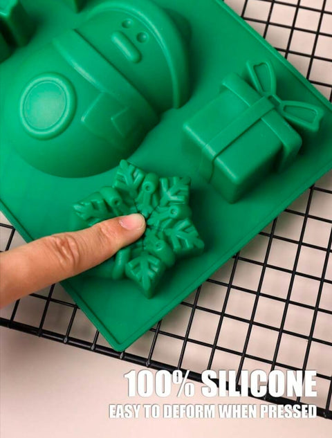 Christmas Series Silicone Cake Mold, Snowman Gift Sock Shaped
