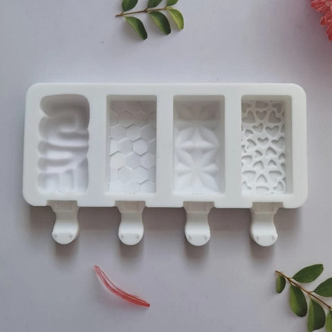 Silicone Ice Cream Mold +50 Wooden Sticks, Quick Release Munchies House