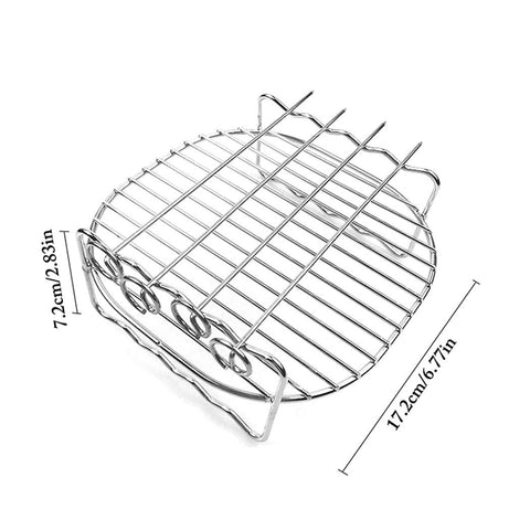 Air Fryer Rack Set with Double Layer Rack, Barbecue Skewers, Stainless Steel