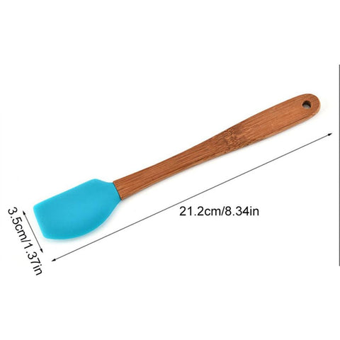 5 Pcs Silicone Cake Scraper Durable Wooden Handle Pastry Brush Heat Resistant Cookie Mixing Spatula. Munchies House