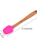 5 Pcs Silicone Cake Scraper Durable Wooden Handle Pastry Brush Heat Resistant Cookie Mixing Spatula. Munchies House