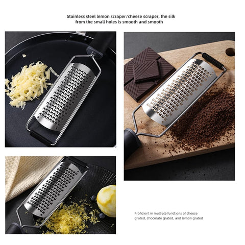 Stainless Steel Multipurpose Zester with Black Handle