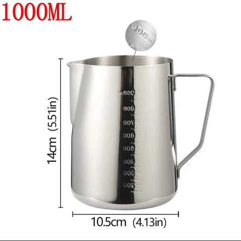 Milk Frothing Jug Stainless Steel Coffee Milk With Scale