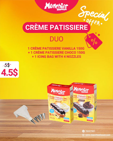 Creme Patisserie Duo: Vanilla & Chocolate with Icing Bag