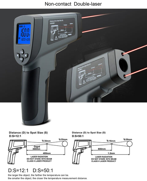 Digital Infrared Thermometer Laser Temperature Meter for Chocolate Crafting Munchies House