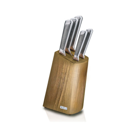 Hollow Knife Set 6pcs with Wooden Stand