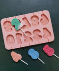 Rose Relief Number Silicone Chocolate Lollipop Mold Flower Pattern Figures Candy Jelly Ice Baking Mould