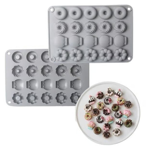 Mini Donut Fruit Shape Silicone Chocolate Cake Molds