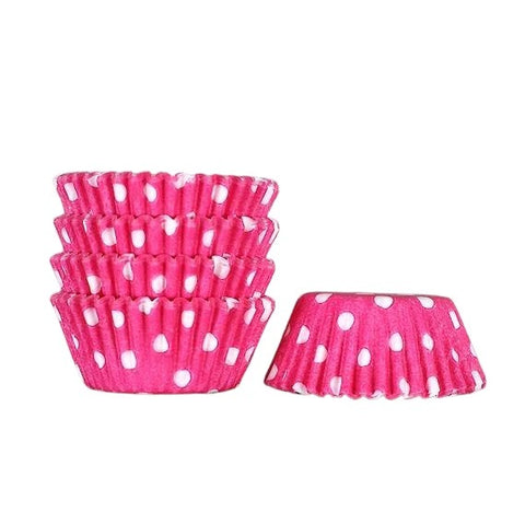 Cupcake Disposable Paper Pink With White Dots 100PCS