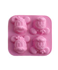 4 Cavity Mouse Mice Head Silicone Mold for DIY Fondant Candy