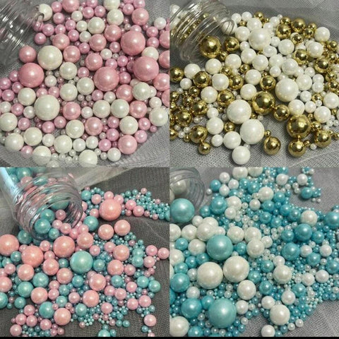 White&Pink Pearl Sugar -Cake Decoration Cupcake& Wedding Shower Party