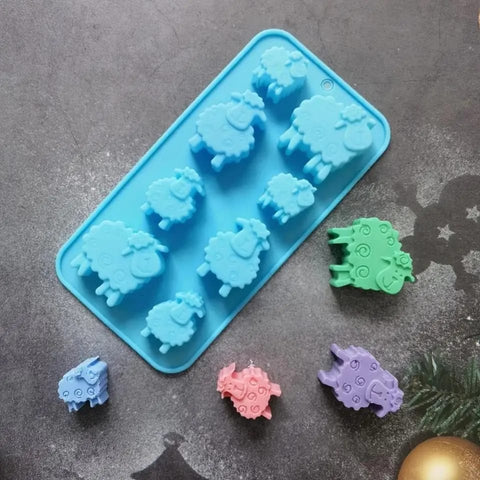 8 Holes Animal Sheep Chocolate Mold