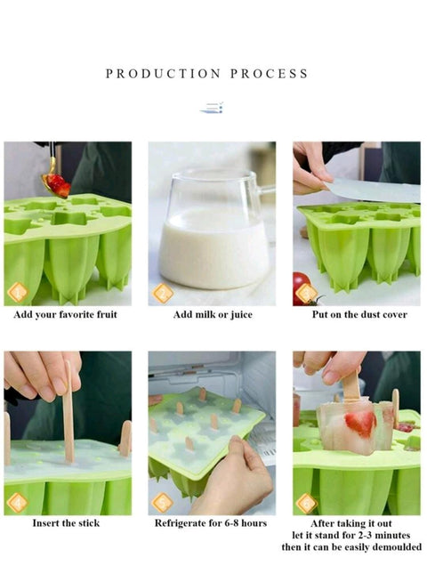 Six-Hole Spiral Silicone Ice Cream Mold for Home-Made Popsicles