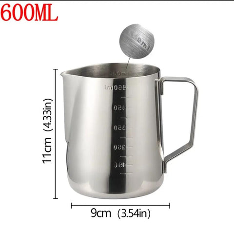 Milk Frothing Jug Stainless Steel Coffee Milk With Scale