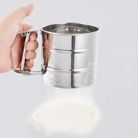 Flour Sifter, Stainless Steel, Fine Mesh, Ergonomic Design