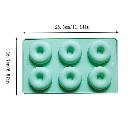 6 Grid Cake Donut Mold, Non-Stick Silicone, High Temperature Resistant