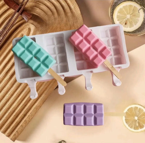 1pcs Random White 4 Rows Square Silicone Ice Cream Mold Large Size Munchies House