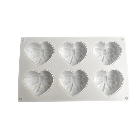 3D Silicone Mold Bowknot Heart Shape Cake Mousse Chocolate Jelly Candle Moulds