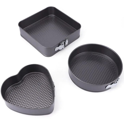 3 Pcs Shape Cake Mold Set, Non-Stick & Leak-Proof Design