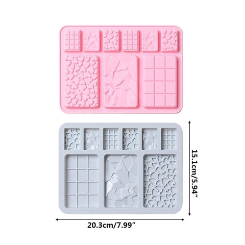Chocolate Butter Silicone Mold for Candy Bar & Patisserie, Heart Broken Fondant Design