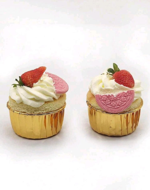 Muffin Cupcake Liners With Oil-proof Paper Tray And Fluted Aluminum Cups, 50pcs